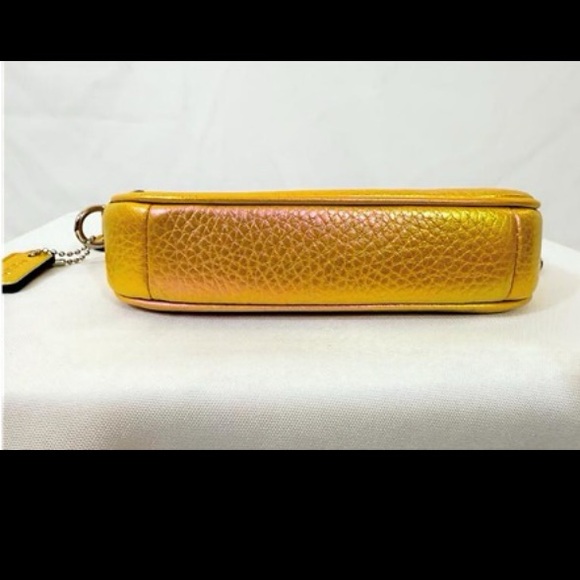 Coach IridescentBAG pink gold green peach purse leather hologram oil slick